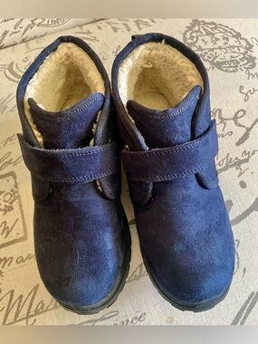Target Kids Navy Blue Fleece-Lined Winter Boots Size 12